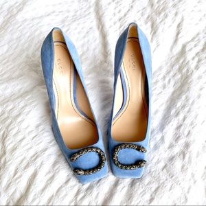 Returning 12/17❗️Gucci Dionysus Powder Suede Heels